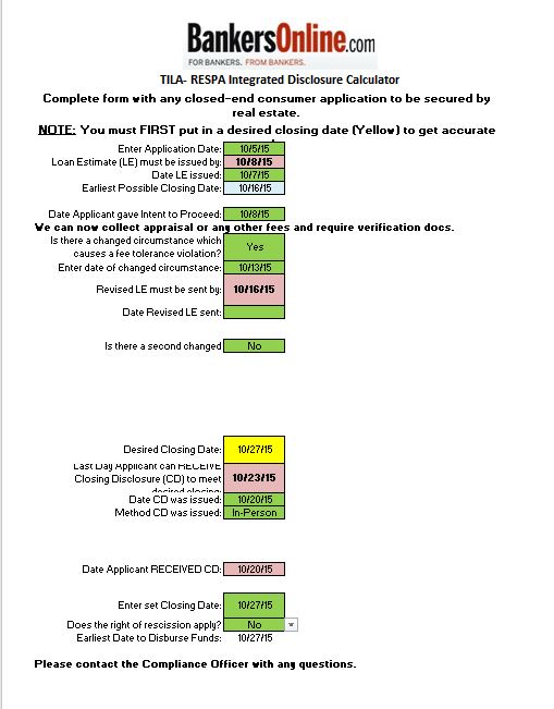 Closing Disclosure 3 Day Rule Chart